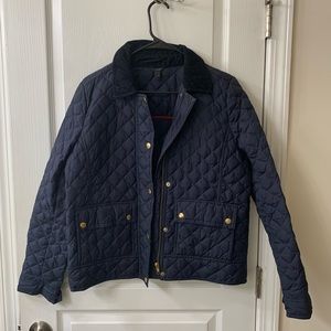 J. Crew - Quilted coat with corduroy collar